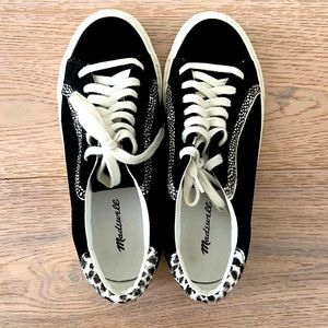 Madewell Sidewalk Low-Top Sneakers in Suede and Spot Calf Hair